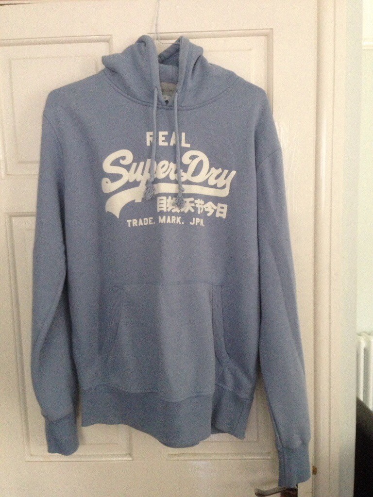 baby blue superdry hoodie